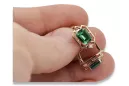 Or rose 14 carats vintage d'origine Émeraude Des boucles d'oreilles Bijoux vintage vec020r